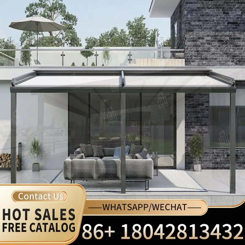 

Electric Retractable Aluminium Awning Canopies Waterproof Folding for Balcony Roof Patio Outdoor Retractable Canopy Pergola