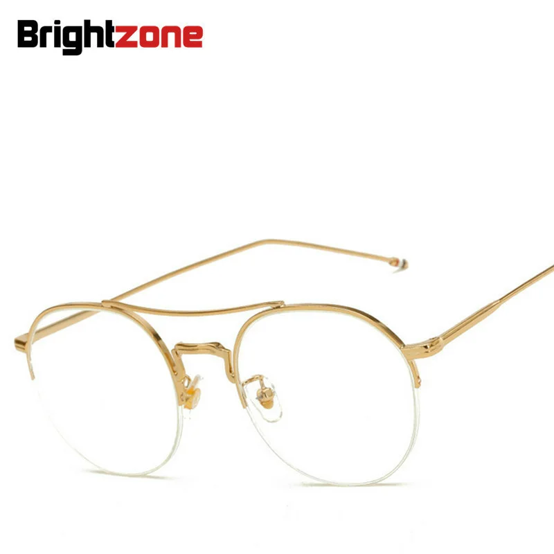 

Brightzone Fashion Vintage Half Frame Glasses Frame Men Women Myopia Eyeglasses Spectacle Frame Optical Computer Goggles oculos