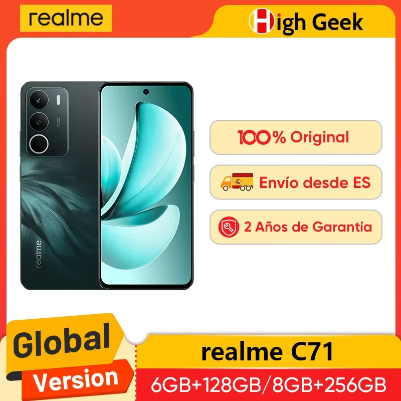 Versión global del smartphone realme C71 4G con pantalla Eye Comfort de 6,67 pu…