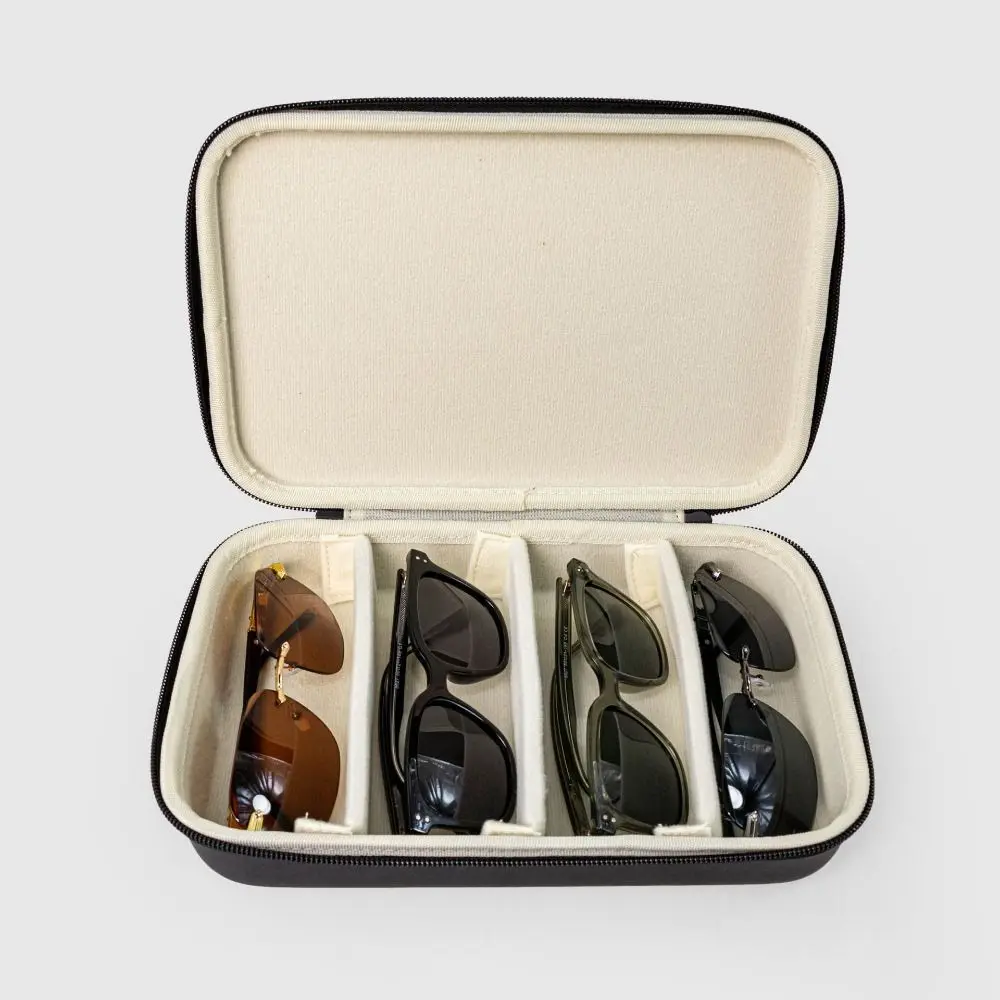 دائم هارد شل 4 فتحات نظارات حالة المحمولة مقاومة للضغط النظارات صندوق تخزين النظارات الشمسية حالات للنساء الرجال