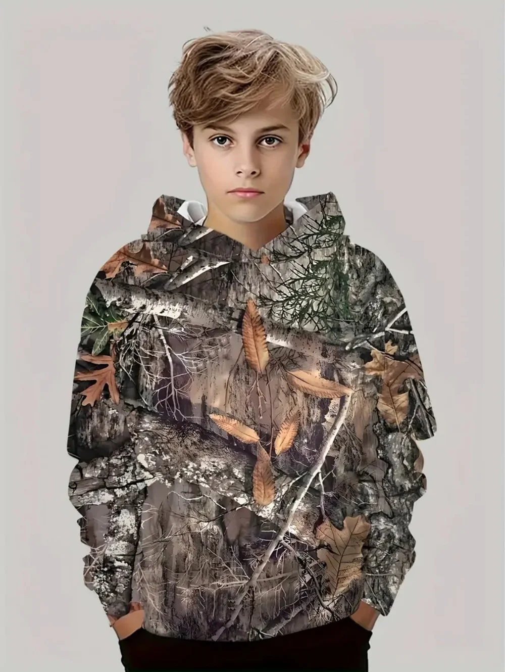Camouflage Hunting Hoodies Forest Print Boy Clothes Outdoor Sports Long Sleeve Trip Tactical Training Esweatshirt Kids Clothing