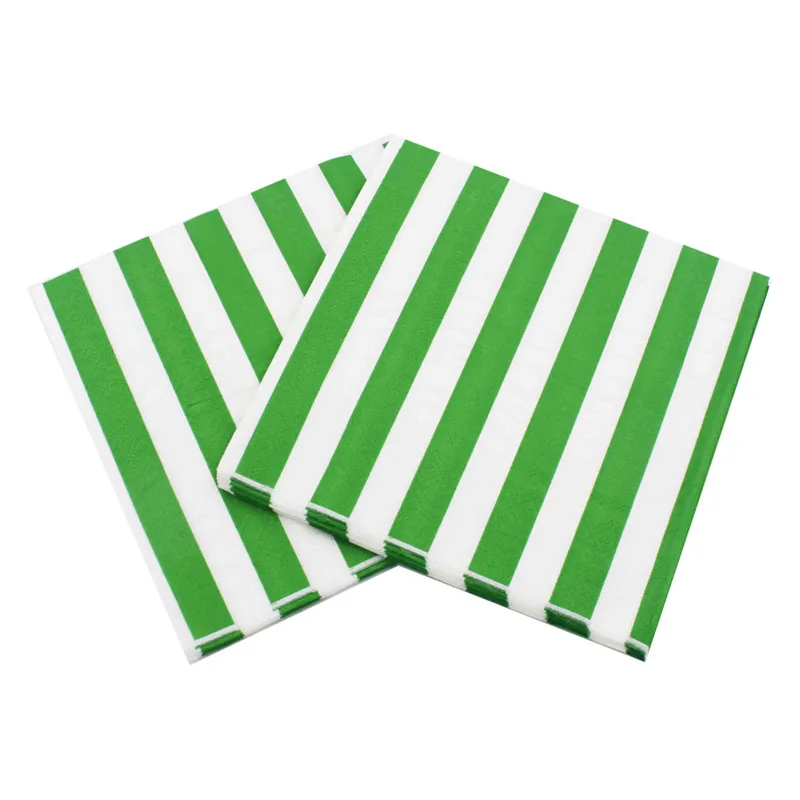 20Pcs/Pack 33x33cm Disposable Color Striped Printed Table Dinner Tissue Napkins Paper Home Party Decoration