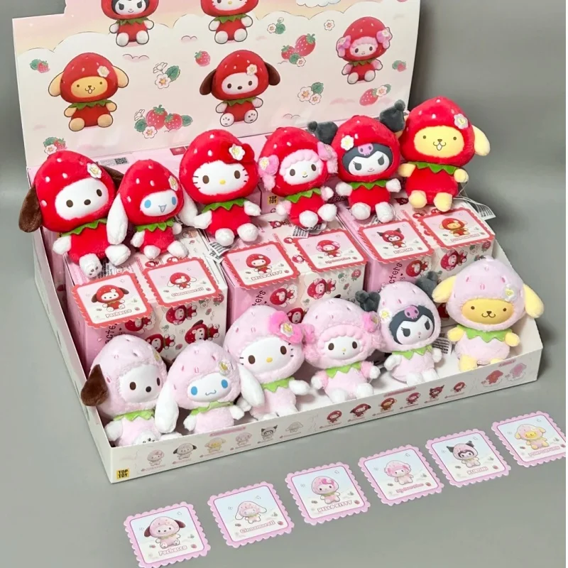 

Genuine Sanrio Sweer Strawberry Series Blind Box Cute Mini Vinyl Plush Pendant Figure Bag Charm Doll Mystery Box Trendy Toy