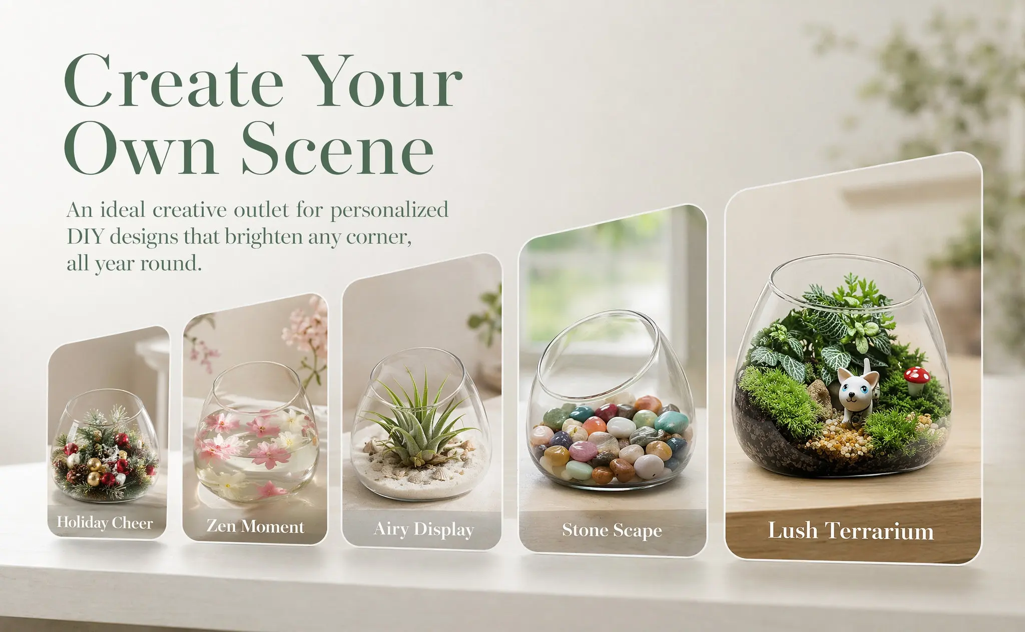 1Pcs Premium Thickened Bevel-Edged Moss Terrarium Bottle for Indoor Outdoor Micro-Ecology Succulent Plant Display Home Store