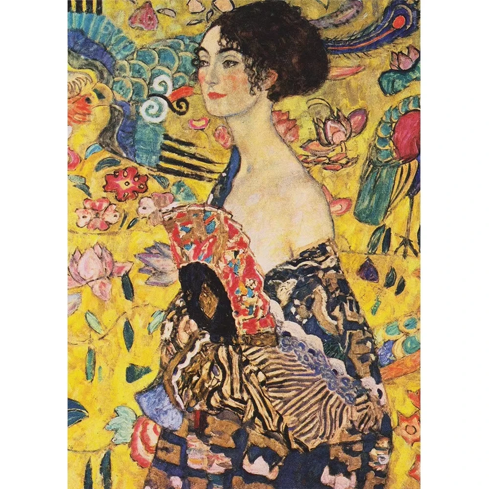

Jigsaw Puzzle 500/1000/1200/2000 Pieces for Adult Klimt Lady With Fan Environmentally Friendly Paper Christmas Gift Toy