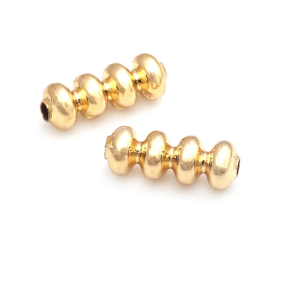 18K Gold Color Brass Heart Round Flower Spacer Beads Bracelet Beads High Quality Jewelry Making Supplies Earrings Accessories