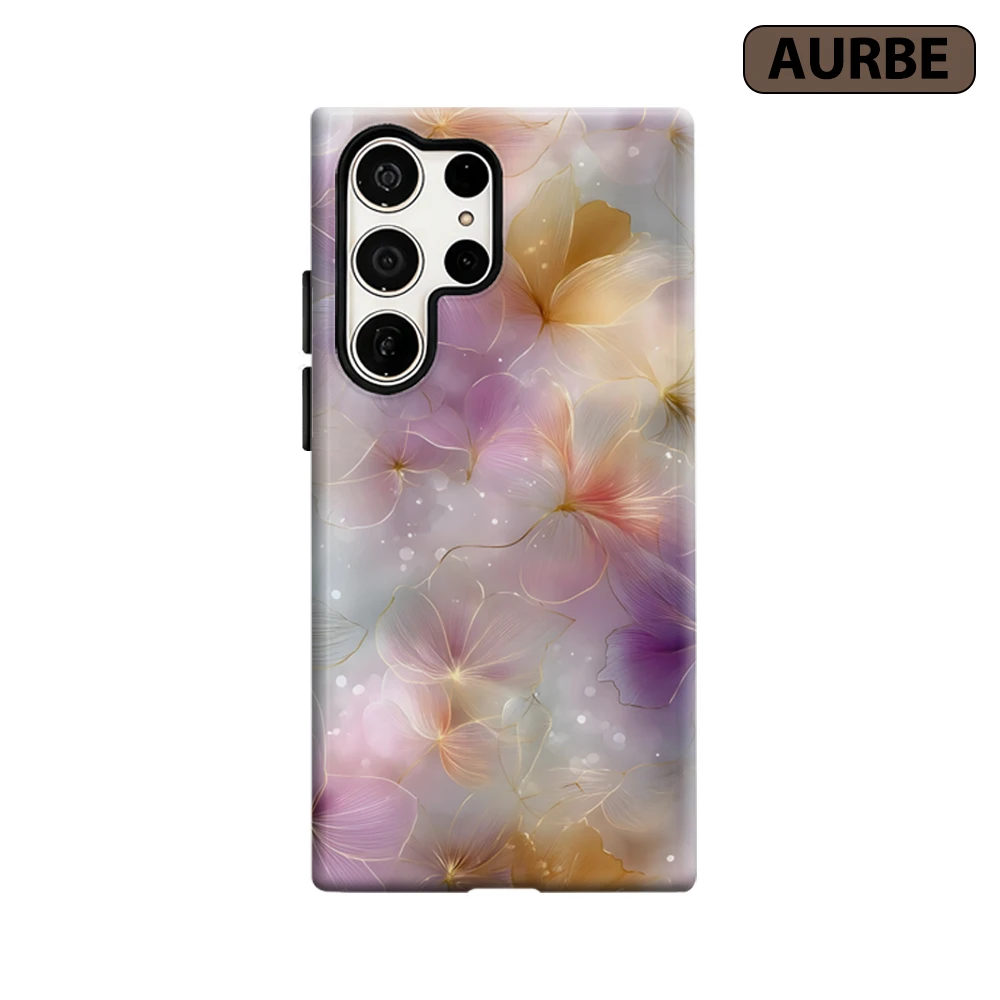 Ethereal Petals Phone Case for Samsung Galaxy S26 S25 Ultra S24 S23 Ultra Plus Shockproof Double Layer Tough Back Cover