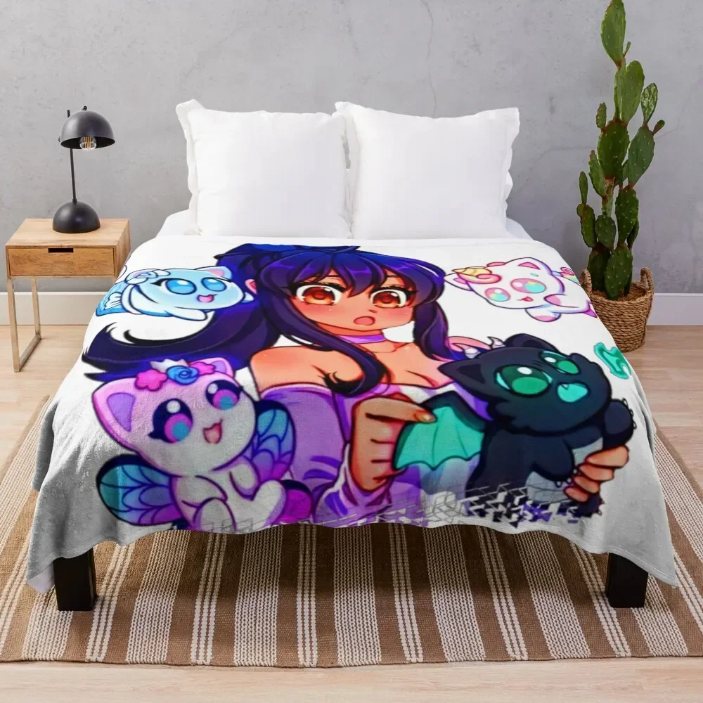 Aphmau Meow Plushies Anime Cats Throw Blanket funny gift Comforter Bed linens Personalized Gift Blankets