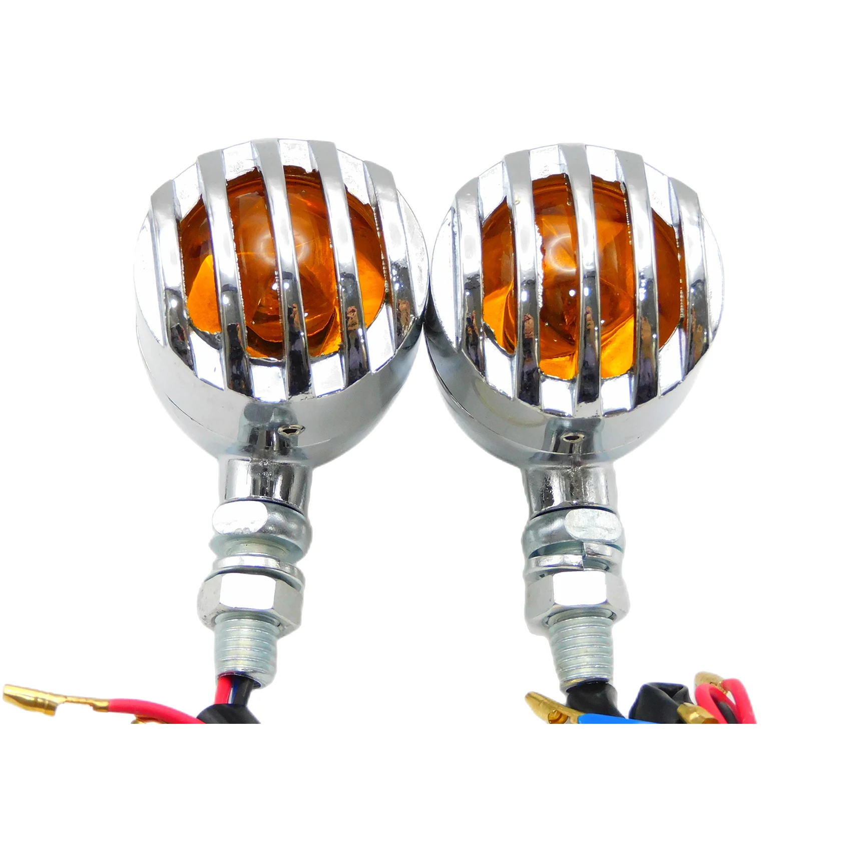 Motorcycle 2pcs Metal Turn Signal Light Chrome Bullet Indicator Lamp For Harley For Honda For Kawasaki Chopper Cafe Racer Custom