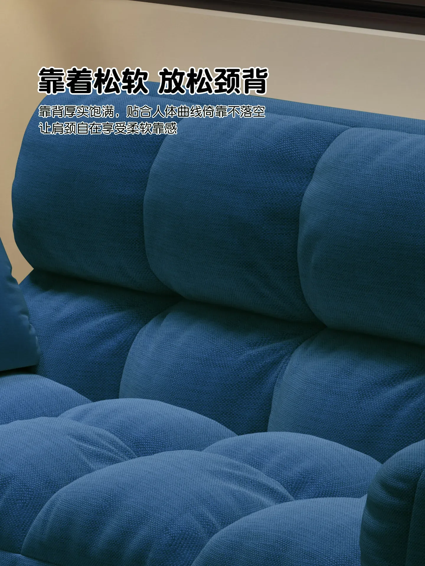 Fabric sofa living room small apartment lazy sofa rental room can lie down and sleep tatami double