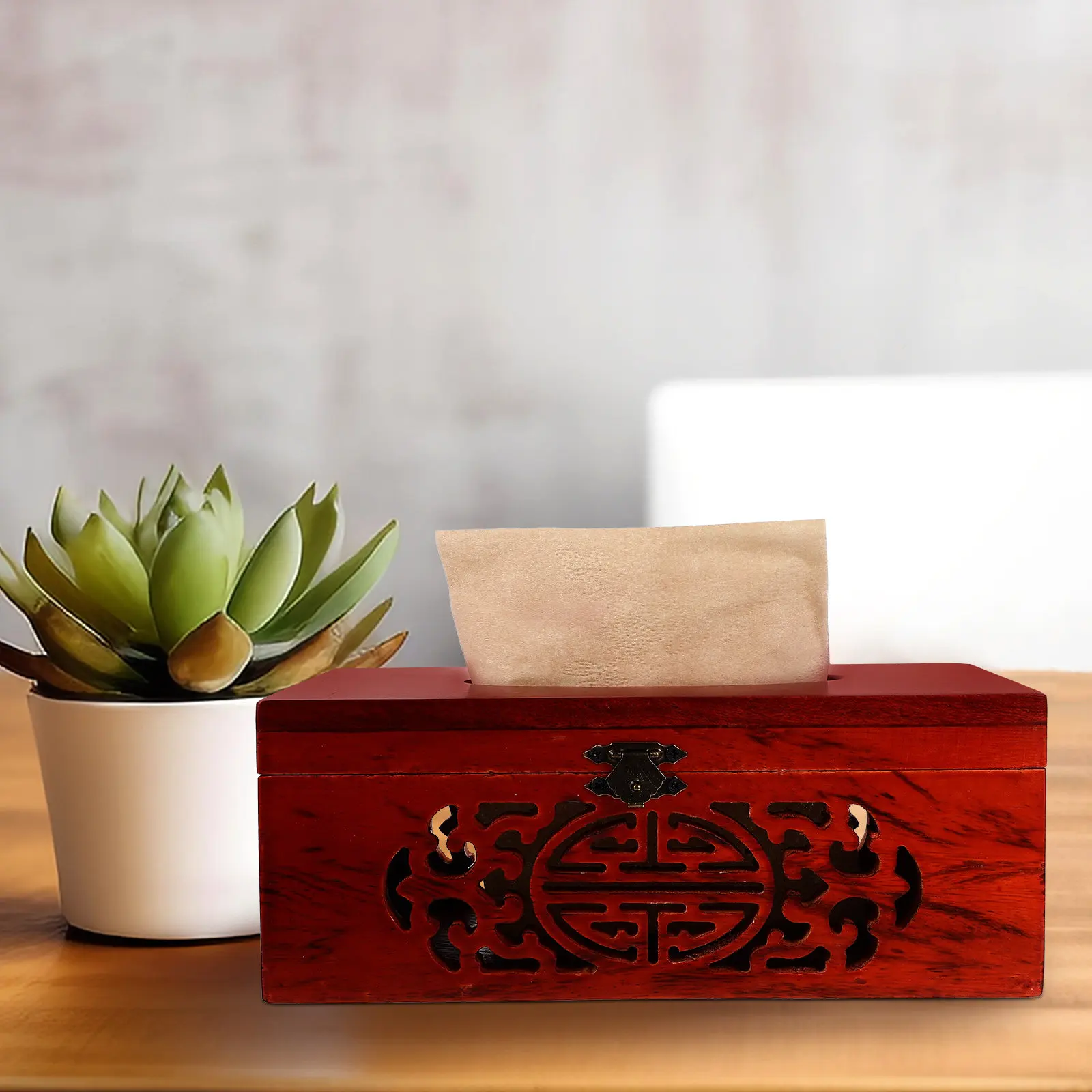 

Коробка для салфеток из красного дерева, настольный органайзер для бумажных салфеток, ретро-держатель для салфеток для дома и офиса, органайзер для бумажных полотенец