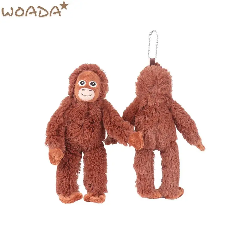 1pc Cartoon Gorilla Plush Toy Chimpanzees Monkey Pendant Soft Stuffed Doll Keychain Backpack Car Bag Key Ring Decor Kid Gift