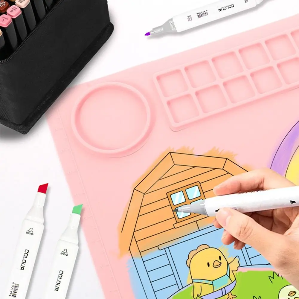 

Silicone Silicone Painting Mat Crafts Hexagon Art Silicone Craft Mat Non-Stick Creative Graffiti Painting Mat Craft Art