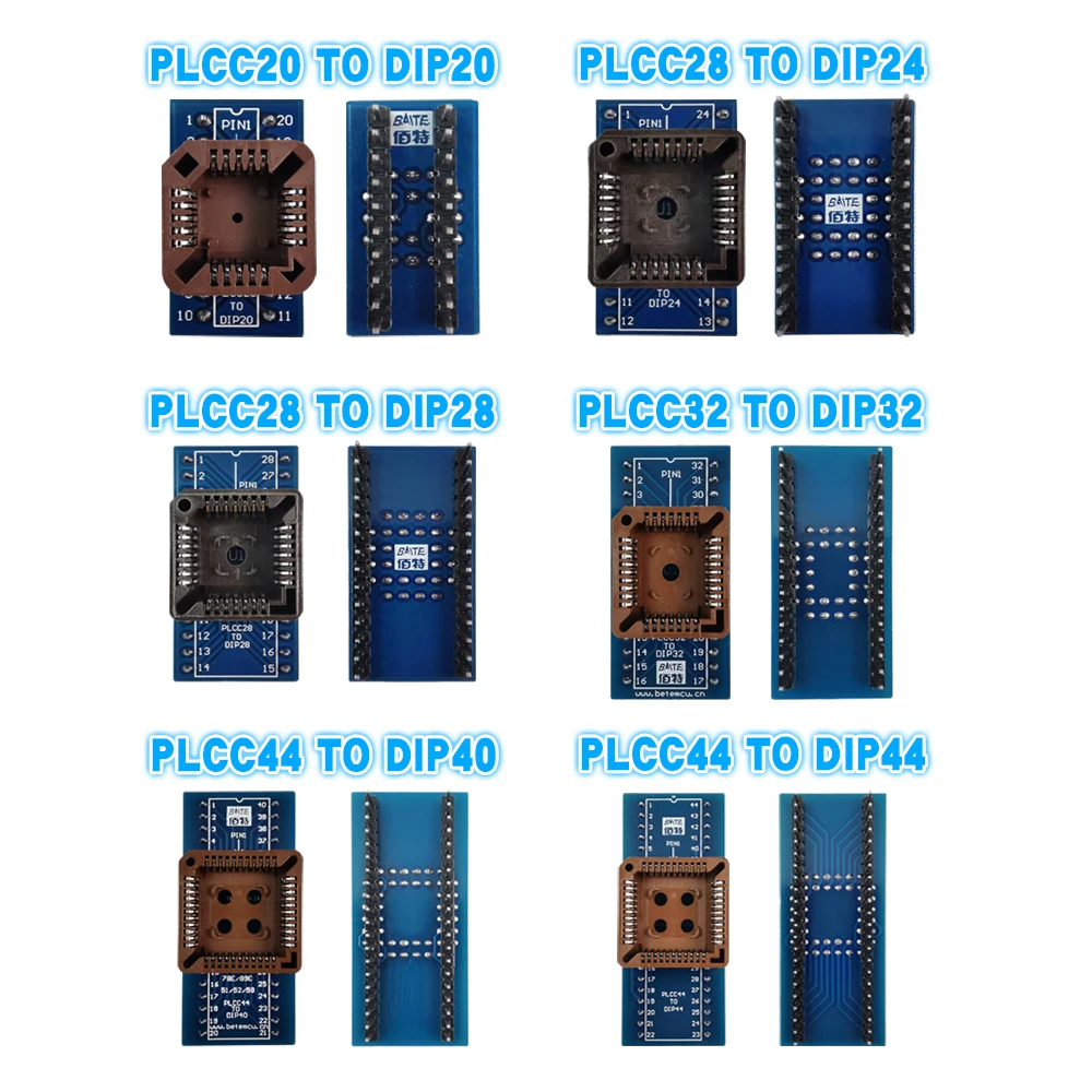 PLCC32 PLCC44 to DIP32 DIP40 DIP44 IC Adapter Tester Socket Simple Universal Programmer Converter