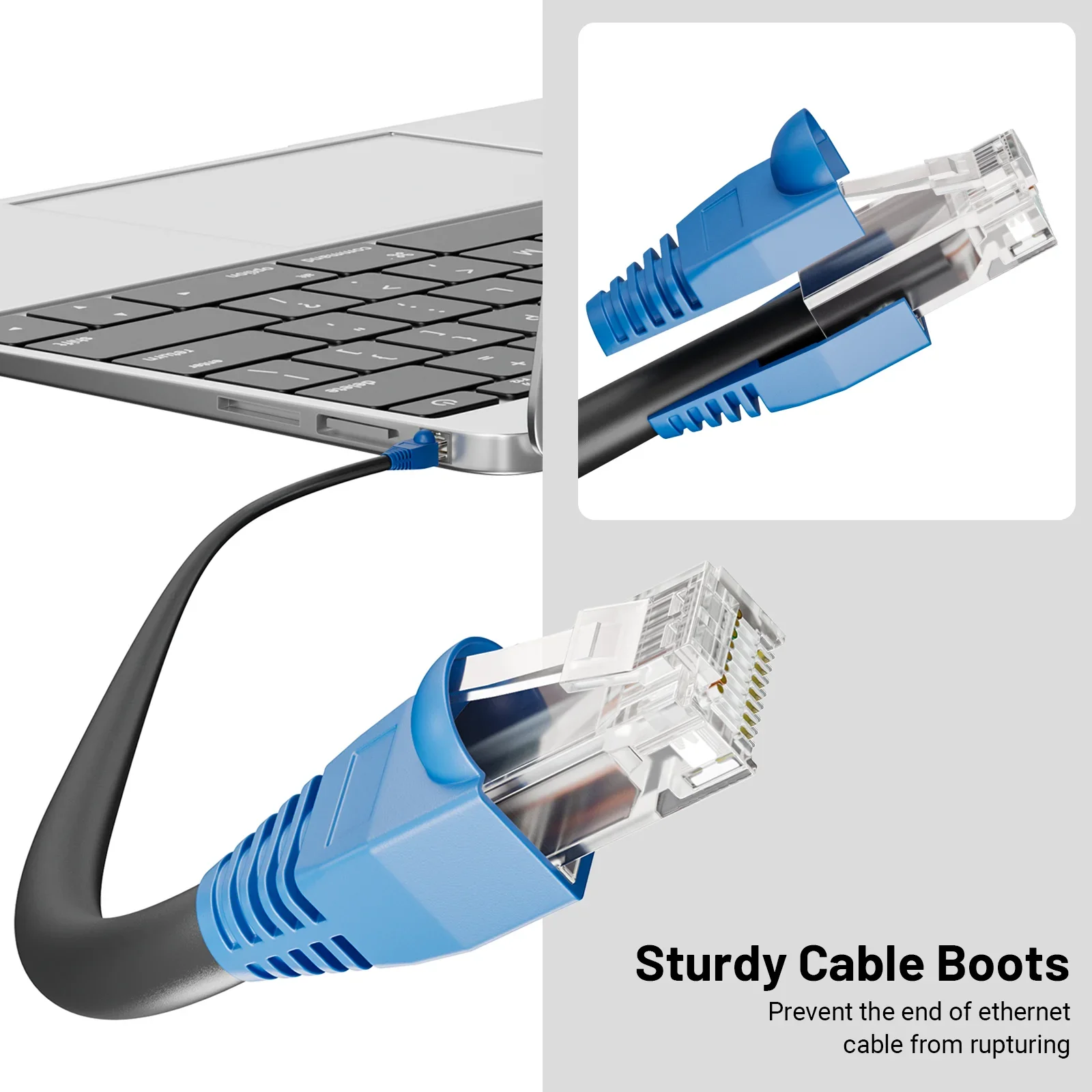 ZoeRax 100/50 ชิ้น ปลอกหุ้มสายเคเบิลเครือข่ายอีเธอร์เน็ต RJ45 CAT6 CAT6E CAT5 CAT5E ป้องกันแรงดึง (เส้นผ่านศูนย์กลางภายนอก 6.5 มม.)