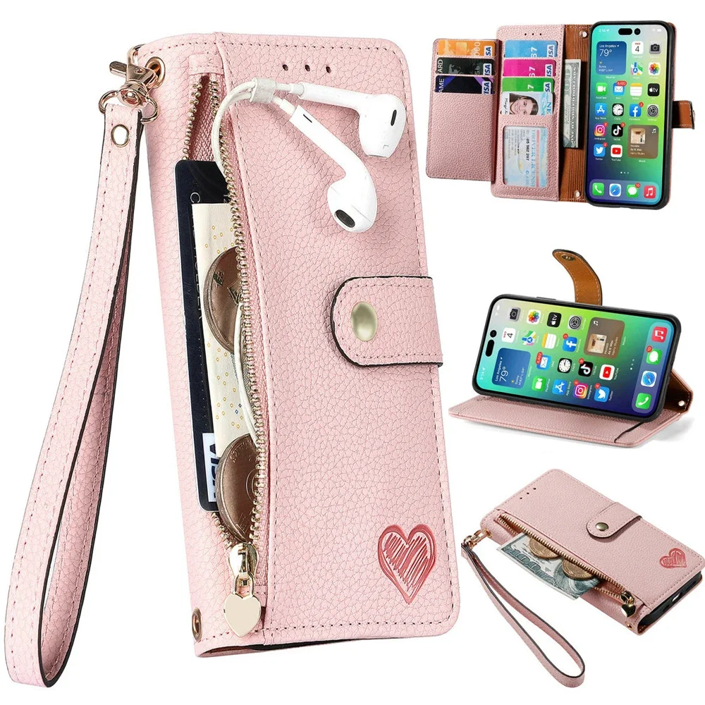 

For Motorola G34 G53 J Y 5G Protective Case Zipper Wallet Leather RFID Funda Moto G13 G73 G23 E13 G14 G54 G84 54 Power Book Capa