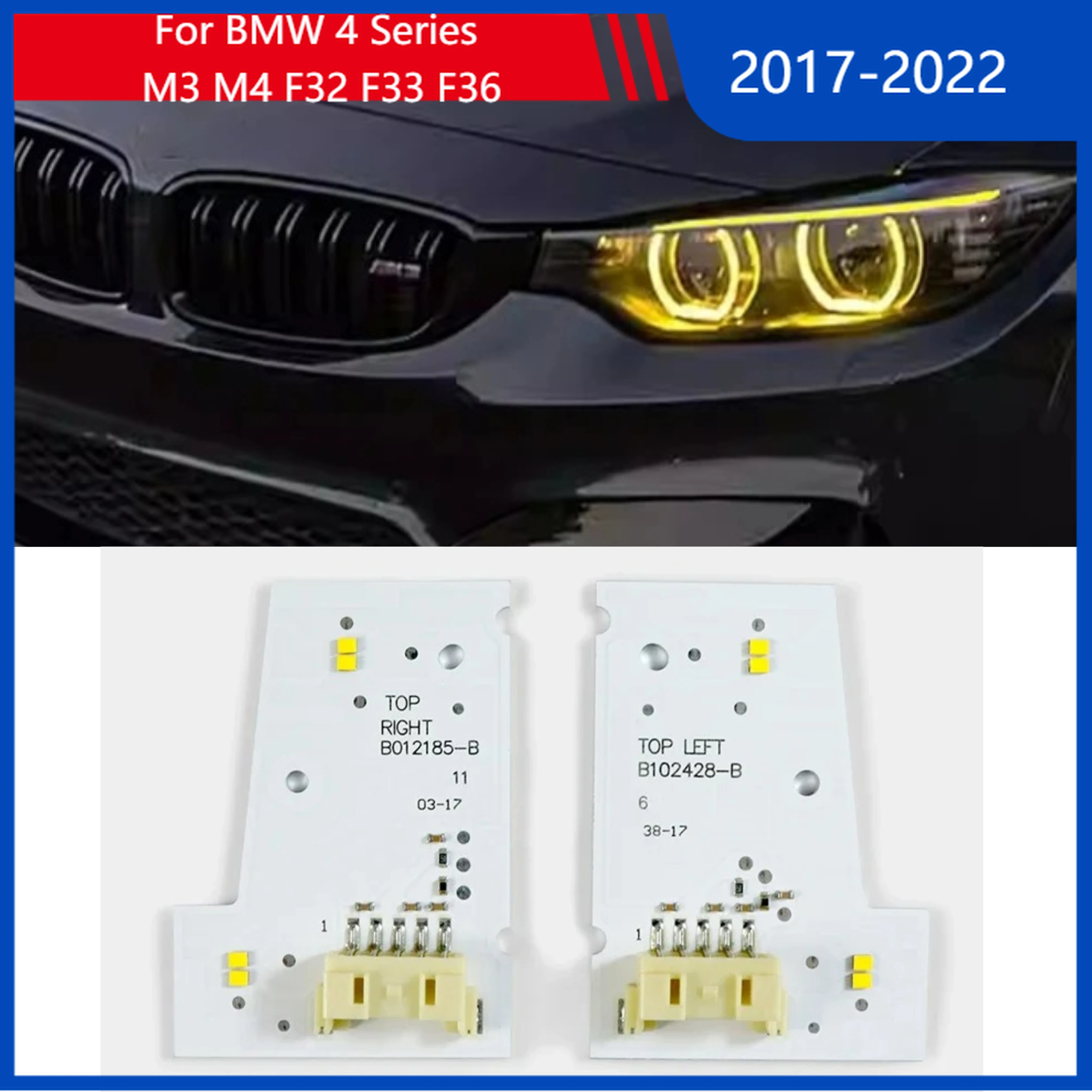

Yellow Angel Eye DRL Chip Refit For BMW 4 Series M3 M4 F32 F33 F36 2017-2020 LED Headlights Module Daytime Running Lights Chip