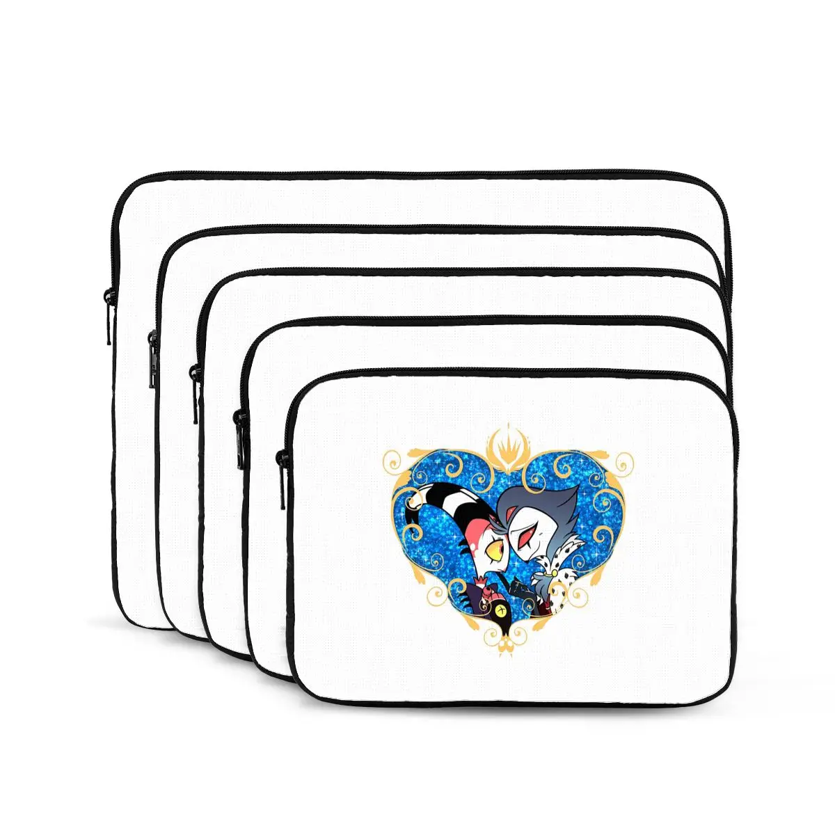 Helluva Boss Stolas And Blitzo Heart Frame Notebook Laptop Bag 10 12 13 15 17 Inch NotebookTablet Shockproof Case Bag