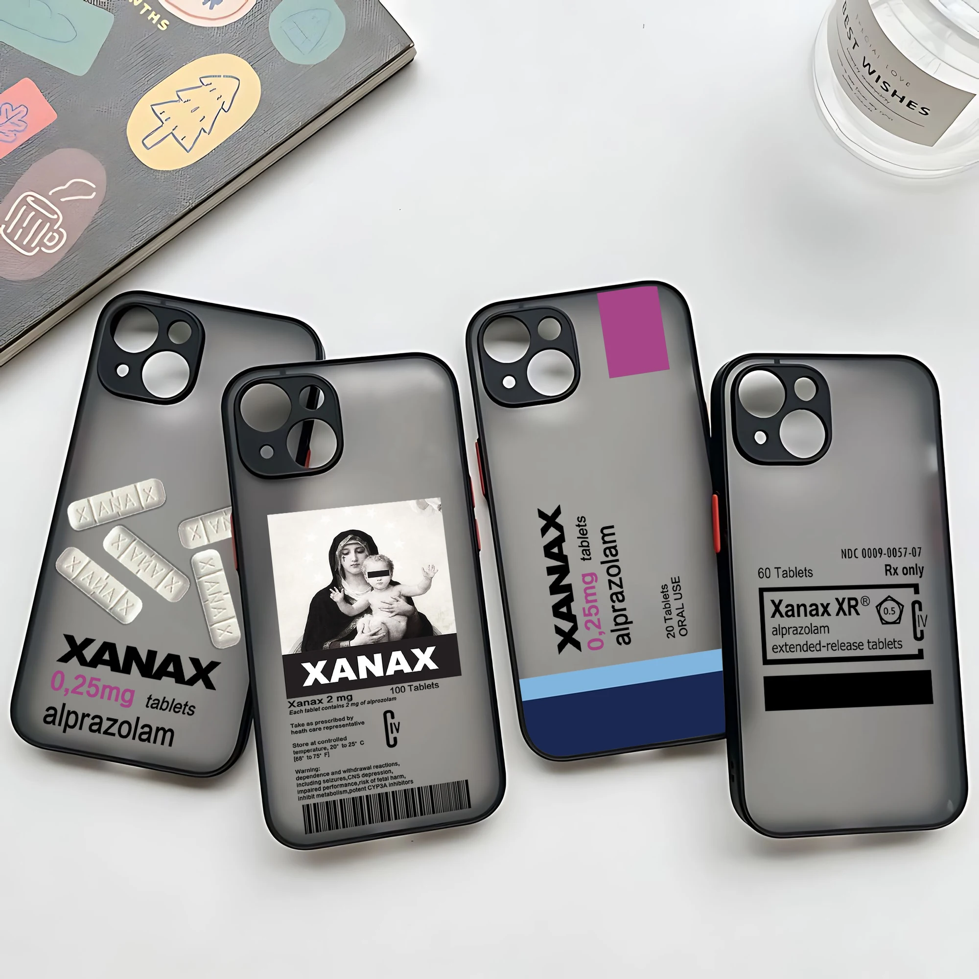 XANAX Chill Pill Phone Case For iPhone 15 14 13 12 11 Mini Pro Max X XR XSMax 7 8 Plus Matte Transparent Back Cover