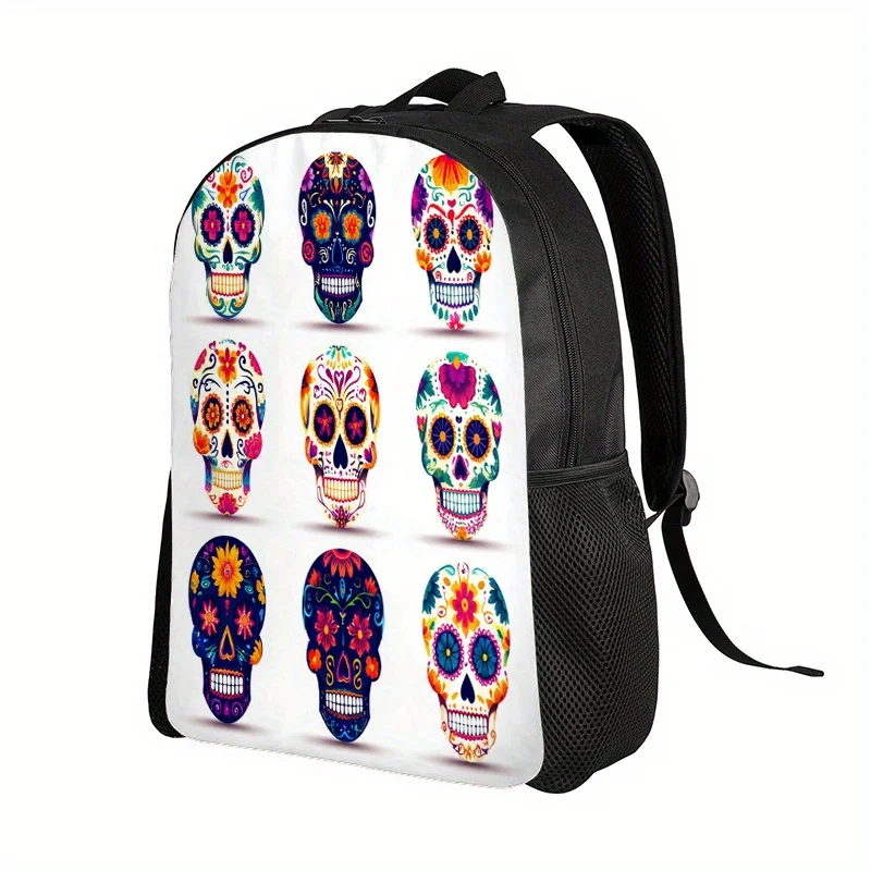 

Плоский 2D-рюкзак с изображением черепа Жнеца — яркий 2D-принт, легкая сумка через плечо для путешествий и походов, подходит для мужчин и женщин.