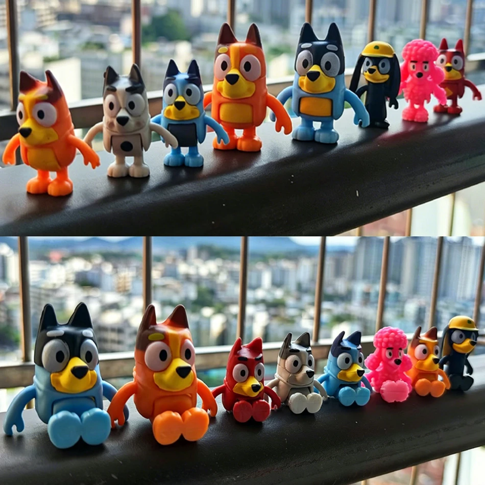 Juego de 8 Figuras de Anime Bluei Bingo, Snickers Coco, PVC, Articulaciones Móviles, Muñecos de Acción, Juguetes, Decoración de Cumpleaños, Regalo