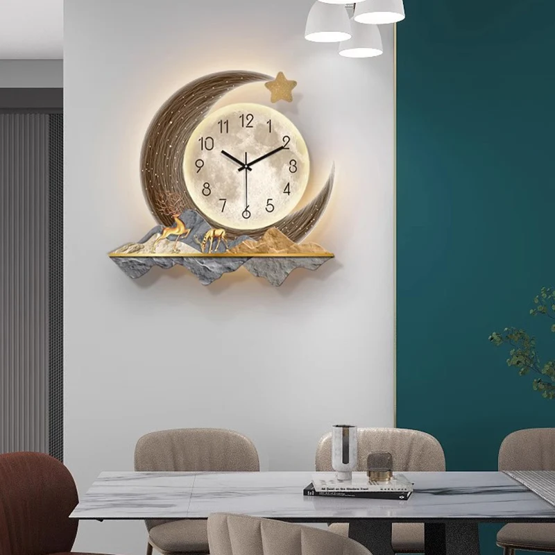 Art Mural Wall Clocks Living Room Digital Luxury Restaurant Nordic Wall Watch Round Creative Silent Horloge Murale Home Design