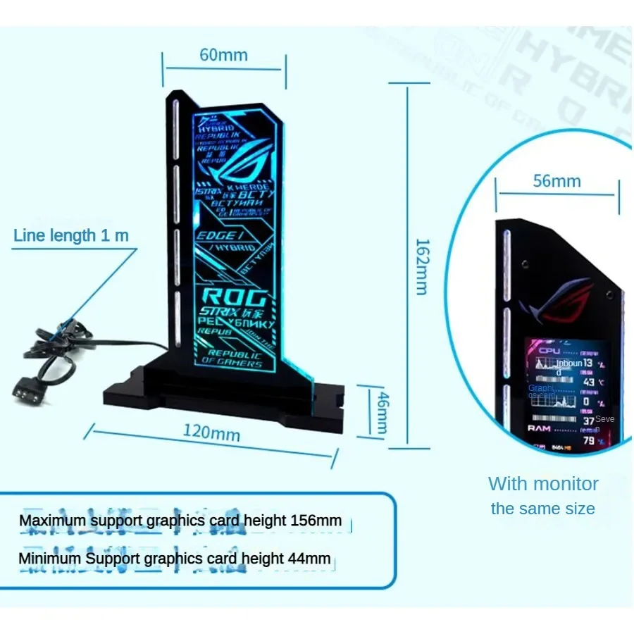 Imagem -05 - Suporte Gráfico da Placa de Vídeo do Lcd Suporte Vga Suporte Rgb Cpu Gpu Ram Monitor Aida64 Gabinete do pc Gamer 24