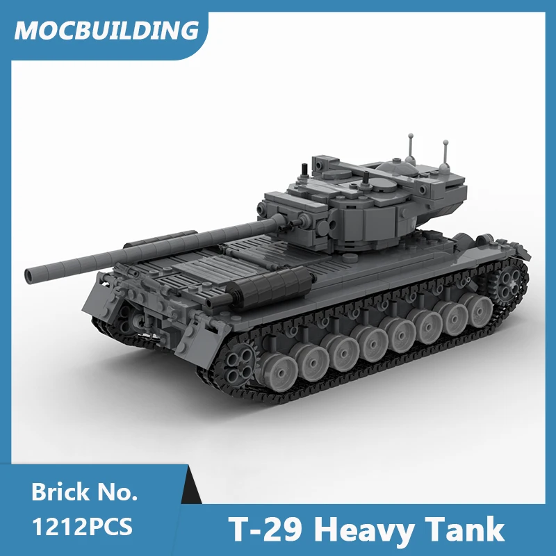 MOC Building Blocks T-29 Heavy Tank 1:35 Scale Model DIY Assembled Bricks Transportation Educational Collect Toys Gifts 1212PCS