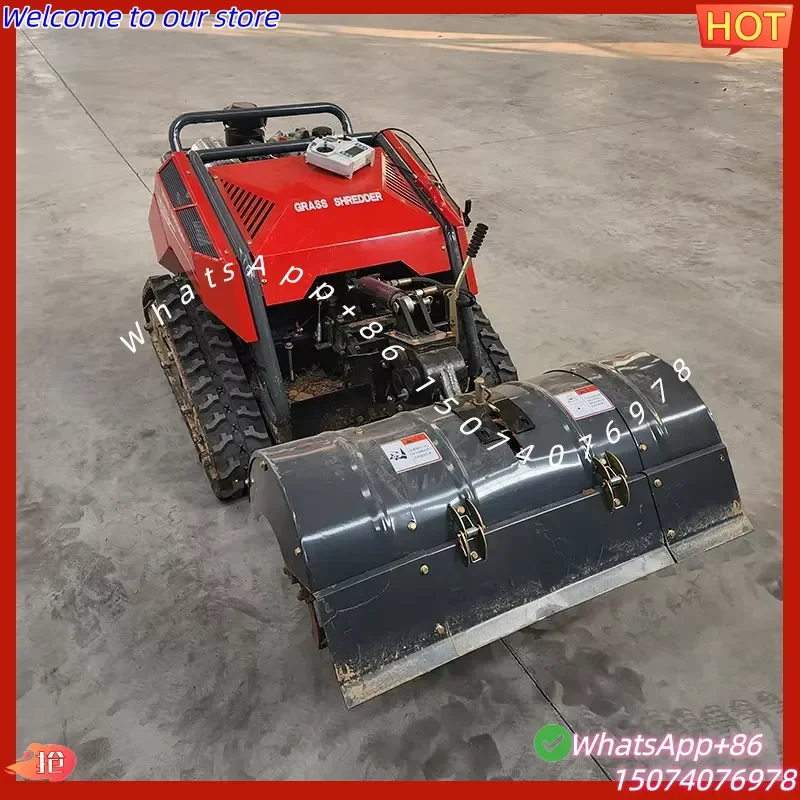 2026 Remote Control Multifunction Crawler Tractor with Engine Micro Rotary Tiller Cultivator for Agriculture