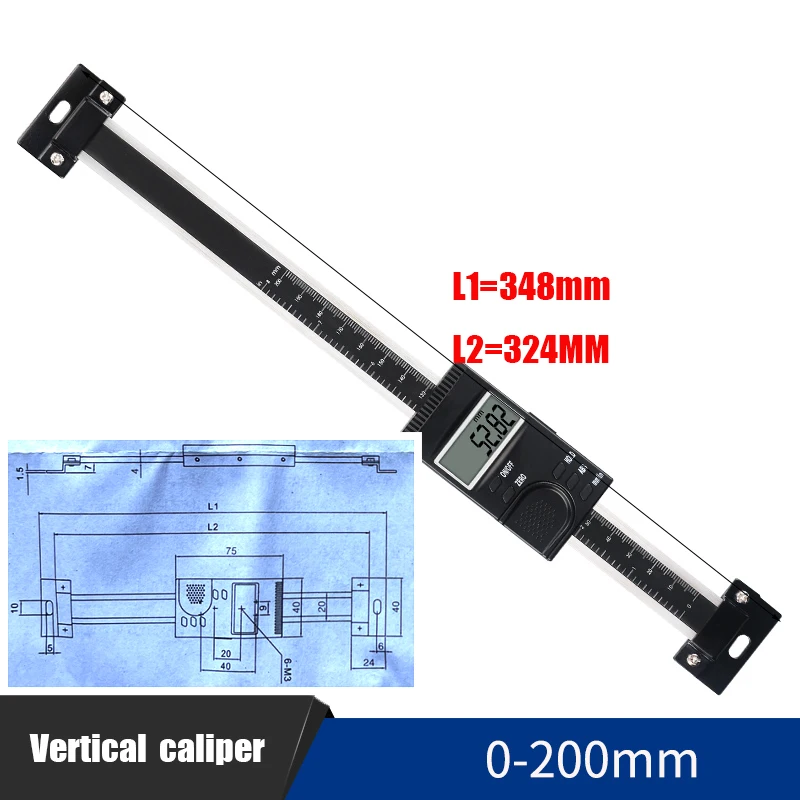 0-150mm 0-200mm 0-300mm 0-100mm Verticale digitale lineaire schalen Verticale schuifmaat 0,01mm