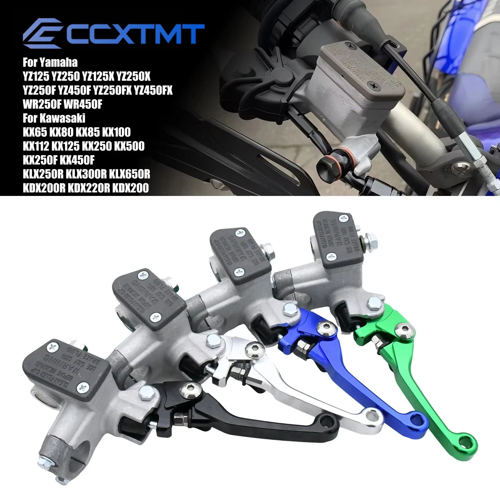 Para Yamaha YZ250F YZ450F cilindro maestro de freno bomba palanca de freno para Kawasaki KX65 KX85 KX125 KX250 KX250F KX450F KLX250R KLX300R