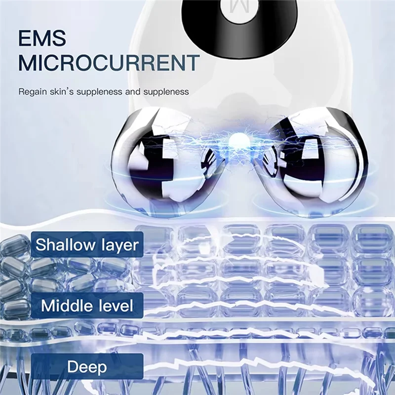 B47B-Electric V-Face رفع الأسطوانة مدلك EMS مكركرنت سونيك الاهتزاز الوجه رفع الجلد تشديد تدليك الجمال