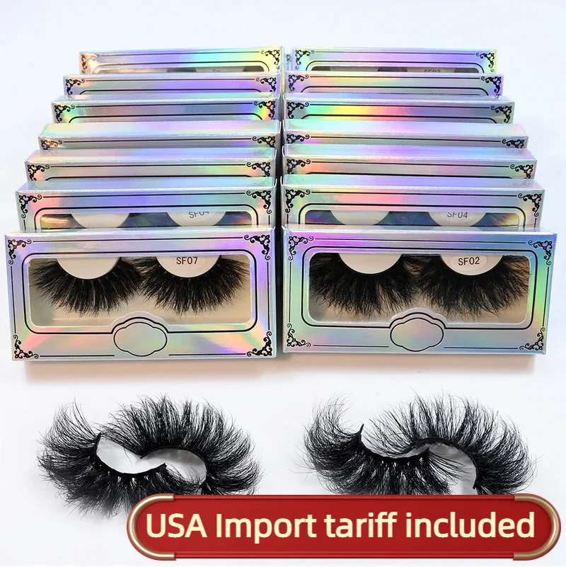 الرموش الصناعية تمديد المورد 25 مللي متر بالحجم الكامل رقيق جلدة اليدوية رموش بالمنك بالجملة