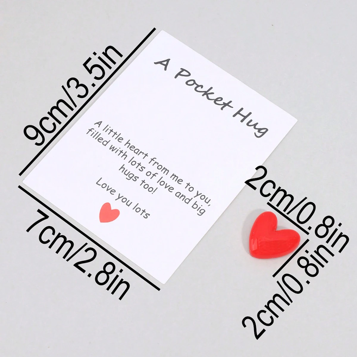 4PSPocket Hug Card,Small Heart Love Note,Valentines Day Gift for Her,Birthday Encouragement Card,Emotional Support Greeting Card