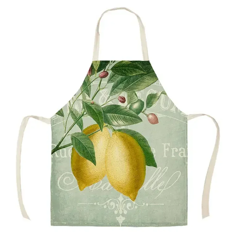 Bavoir a motifs of citron et fruits, tablier de cocina para mujer, taza auxiliar résistant