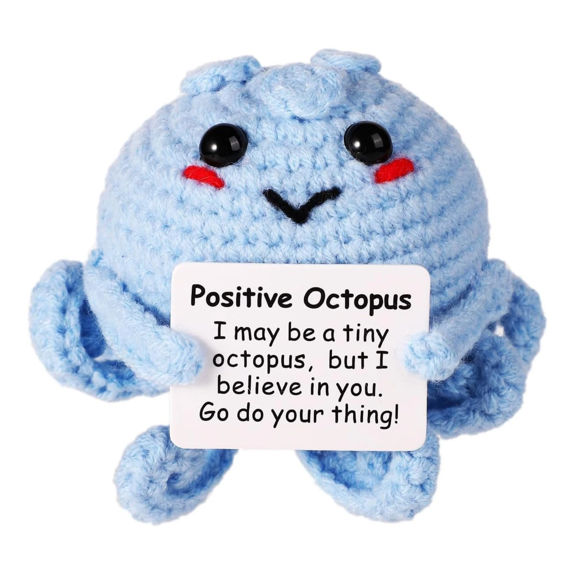 1pc poupées en peluche créatives, ornements de décoration de bureau de pièce, mini cadeaux au crochet faits à la main, cartes positives de soutien émotionnel, fêtes d'anniversaire, cadeaux de remise de diplôme, encourage les amis