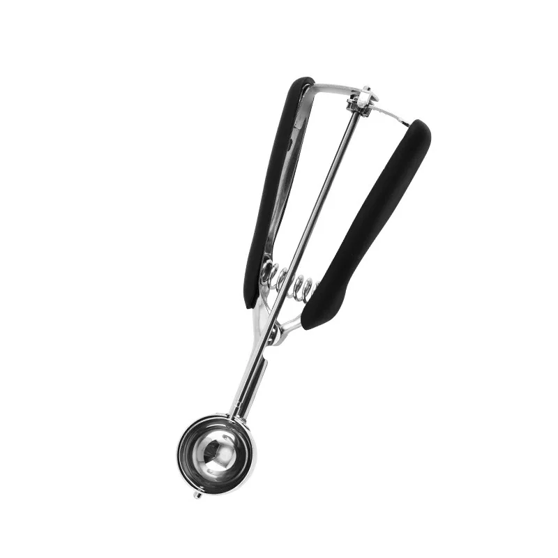 

3/4/5cm Ice Cream Spoon Stack Potato Mash Scoop With Spring Handle Stainless Steel Cookies Dough Disher Spoon Kitchen Accessorie