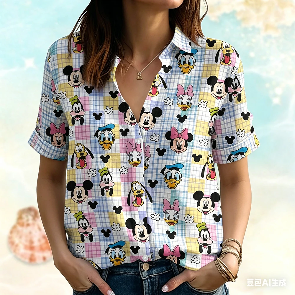 Mickey And Friends Blouse Shirt Disney Family Women Shirt Magical Castle Tops Women Cartoon Characters Shirt For Summer 2026 view 2