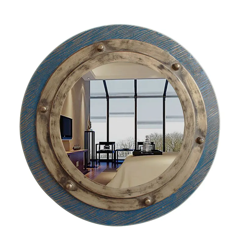 For European Mediterranean Style Mirror Blocks Art Toilet Bathroom Sink Basin Mirror Blocks Cool Organizer Mural Furniture