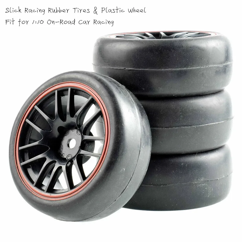 RC 9068-6018 Slick Racing Tires& Wheel Sets For HSP HPI 1/10 1:10 Touring Car