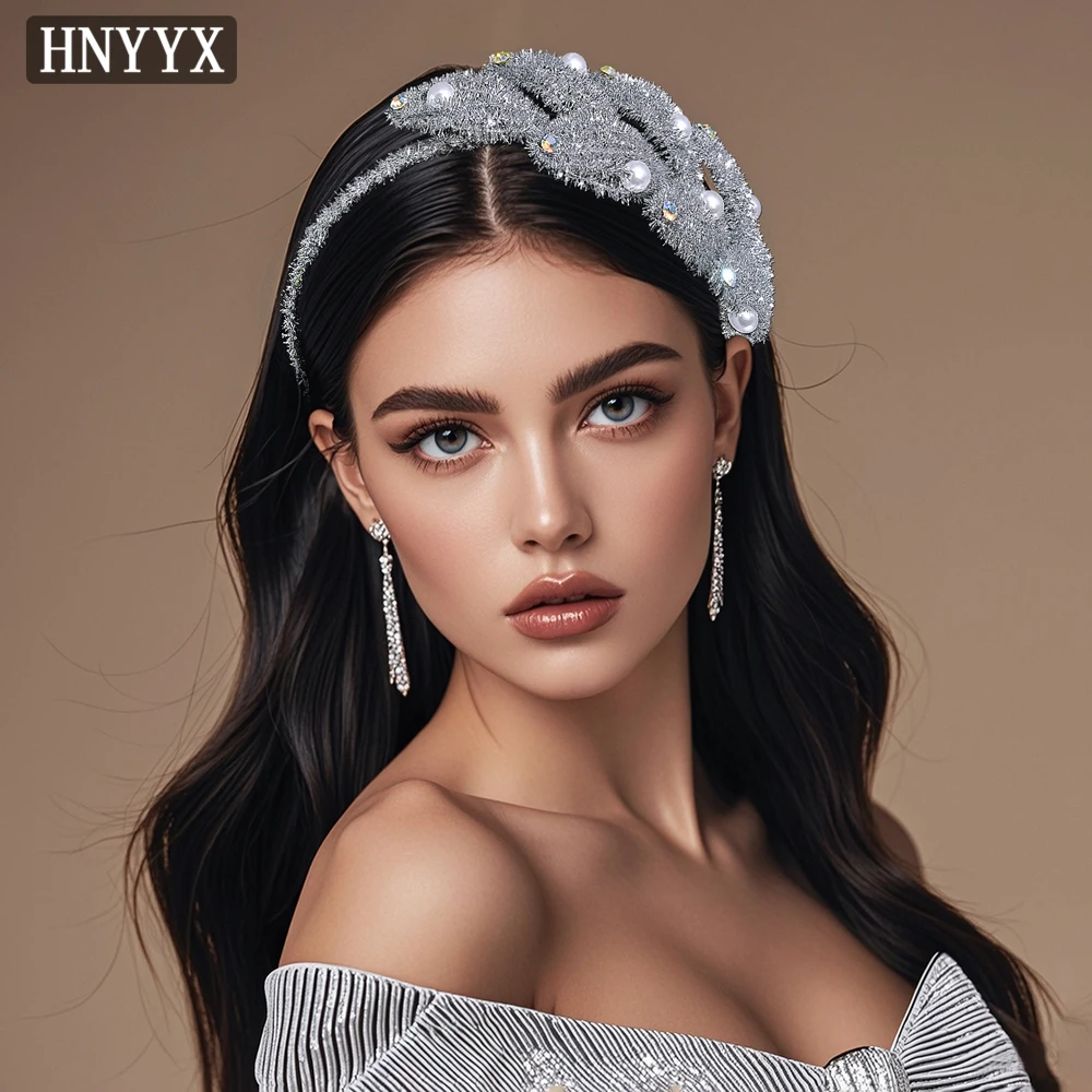 

HNYYX Handmade Exquisite Headband Trendy Pearl Decoration Women Hair Hoop Wedding Bride Prom Holiday Party Headwear YXA371