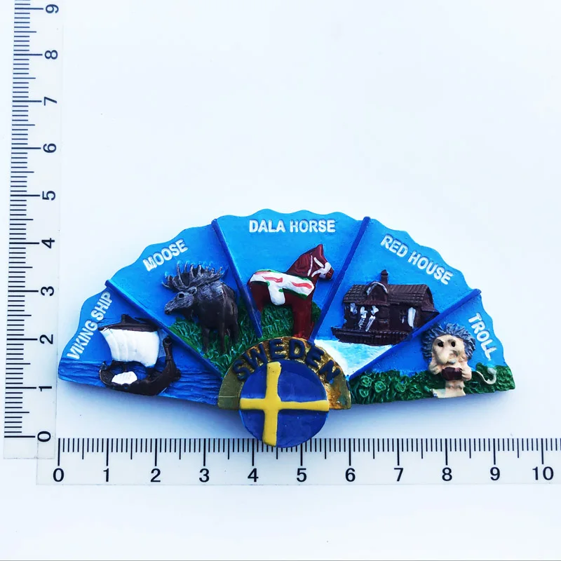 

Swedish Landscape Fridge Magnet Gift Resin Decoration Message Sticker Travel Souvenir