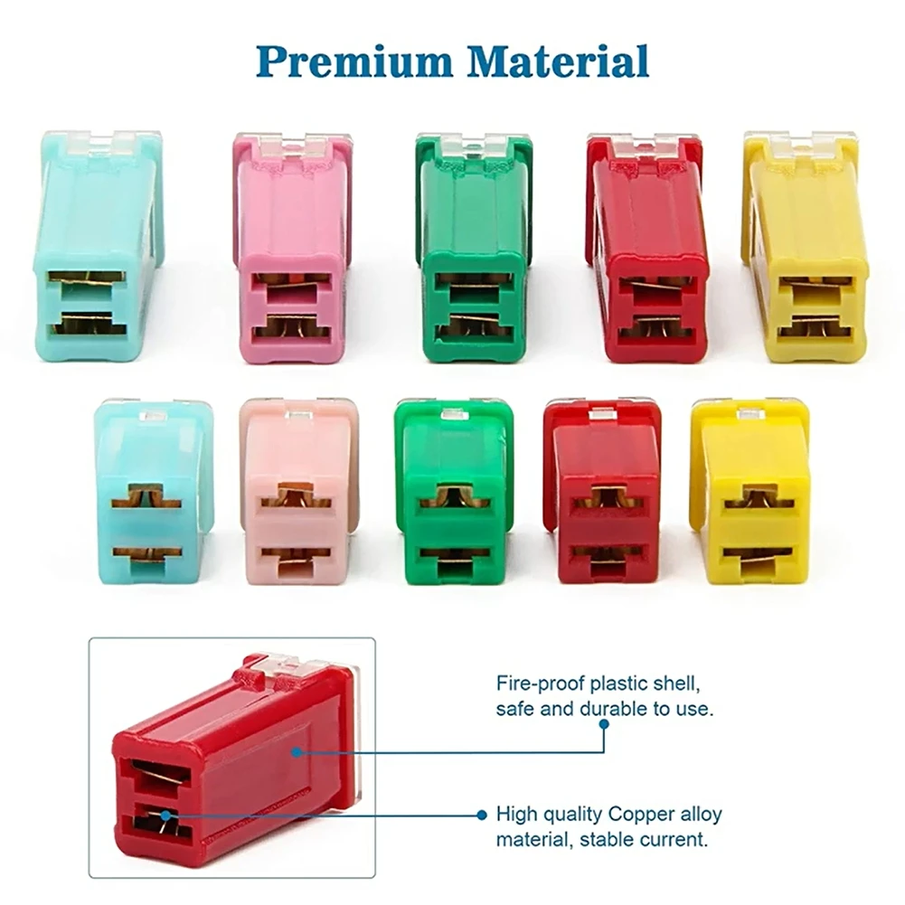 20Pcs Mini Car Fuse Combination Kit Square Fuse 20A 30A 40A 50A 60A AMP Set Automotive Car Fuse With Plastic Box