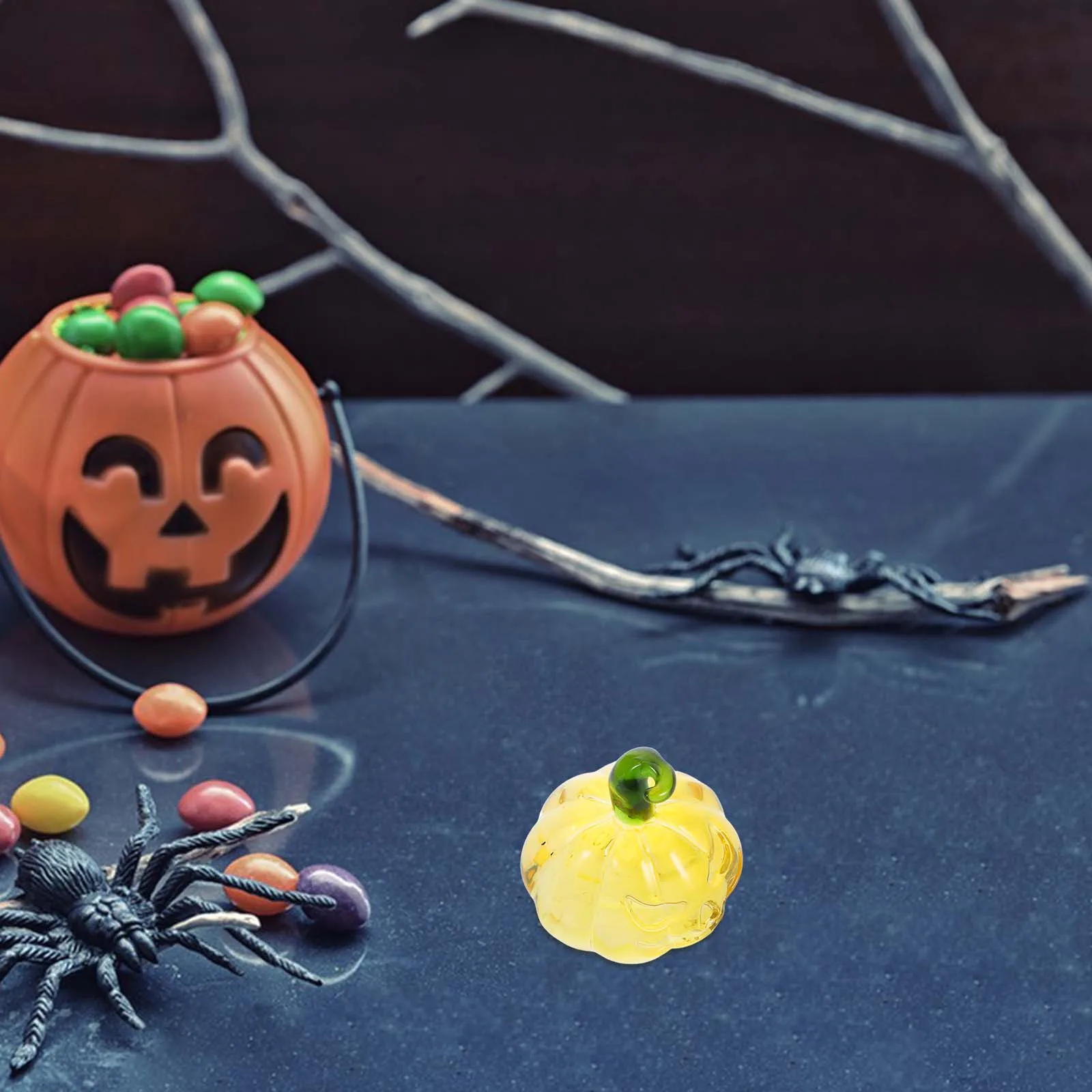 

Unique Crystal Pumpkin Craft for Desktop Room Decor Thanksgiving Fall Harvest Miniature Artwork Fall Decor