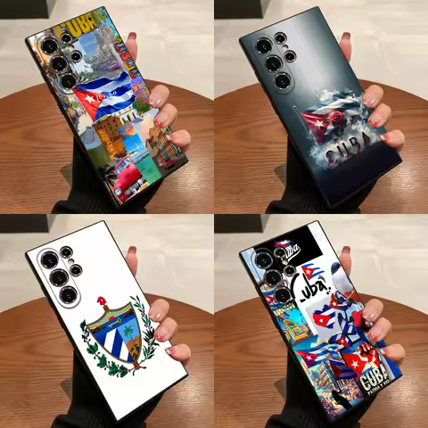 Cuba National Emblem Flag Passport Phone Case For Samsung S25,S24,S21,S22,S23,S30,Ultra,S20,Plus,Fe,Lite,5G Black Box