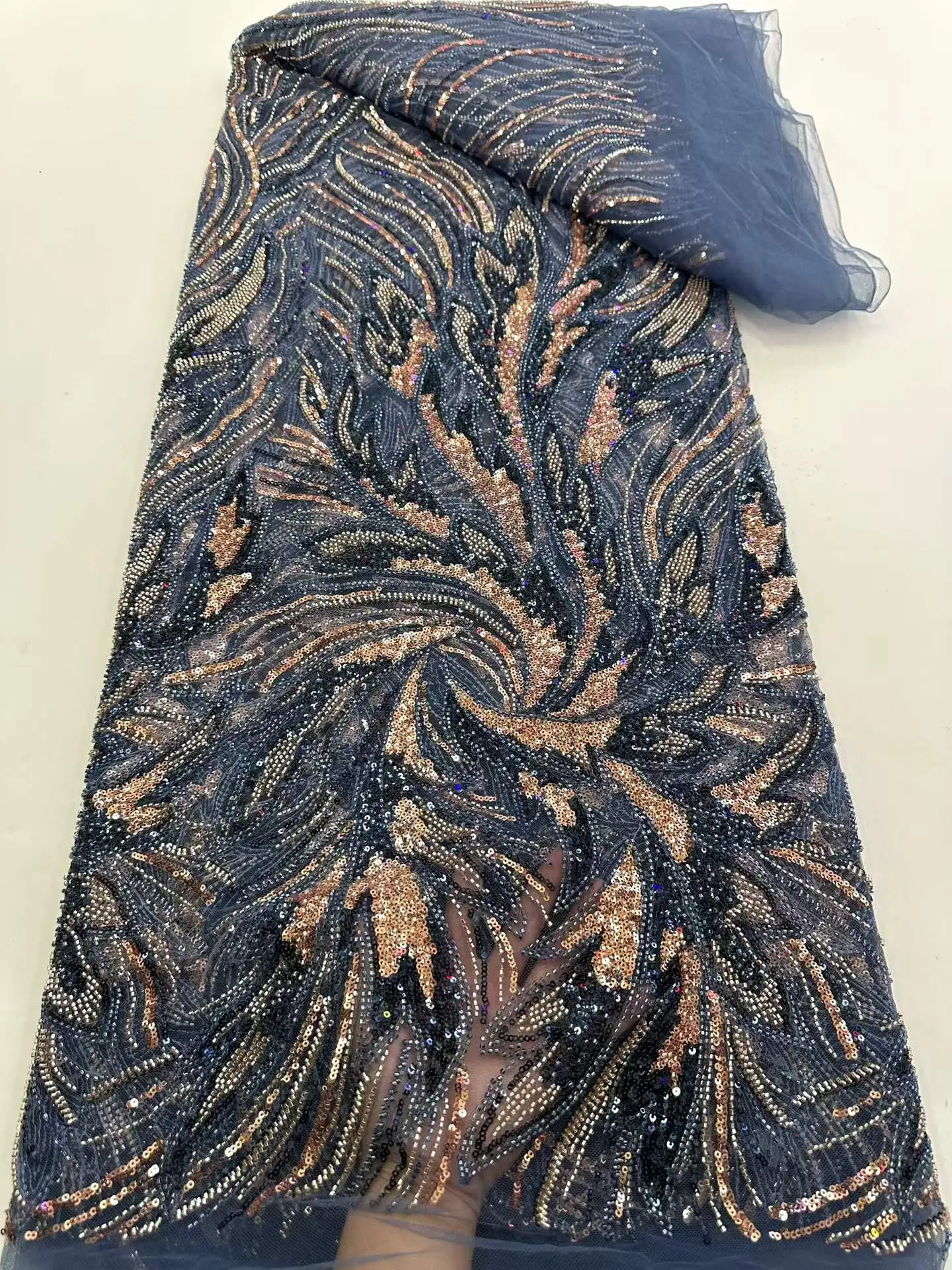 

Высококачественная модная французская сетчатая ткань с вышивкой пайетками, африканское кружево, роскошные нигерийские бусины, тюлевая кружевная ткань для свадебных платьев и вечеринок