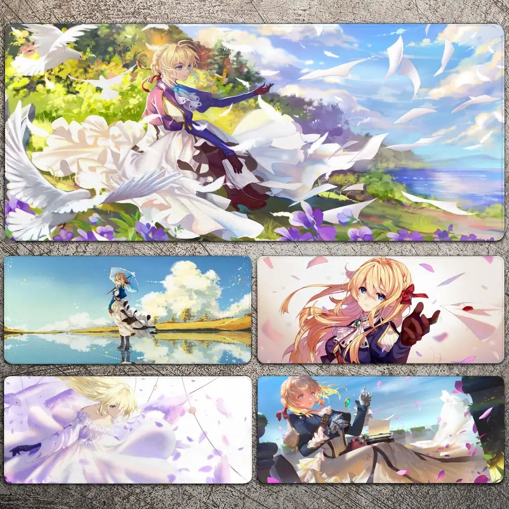 Violet Evergarden Anime Girl Mousepad Large Gaming Mouse Pad LockEdge Thickened Computer Keyboard Table Desk Mat