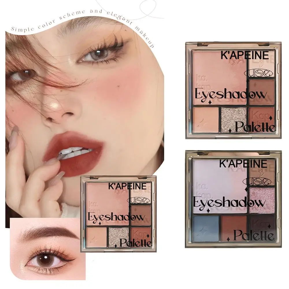 6 Colors Glitter Eyeshadow Palette Multifunctional Highlight Eye Bronzer Shadows Palette Makeup Eye Shadow Blusher Powder G5K3