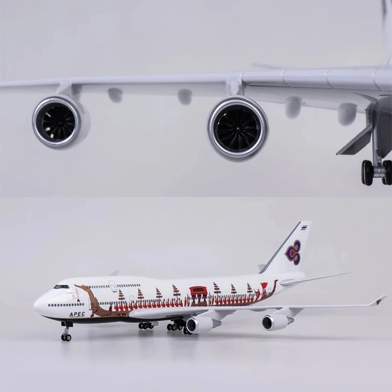 2024 New 1:150 Scale Boeing 747 Plane Model Thai Airways Dragon Boat Airplane Resin Aircraft Model for Collection Display Gift