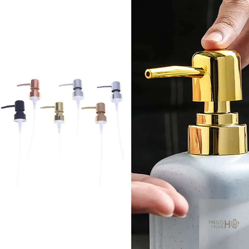 1 conjunto de bomba de sabão líquido cabeça dispensador de loção cabeça push tipo cabeça redonda 28 rosca garrafa de banho bocal de imprensa, tubo de loção abs